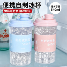冰箱大容量冰杯夏季家用密封塑料水杯食品级可冷藏简约便携冷萃杯