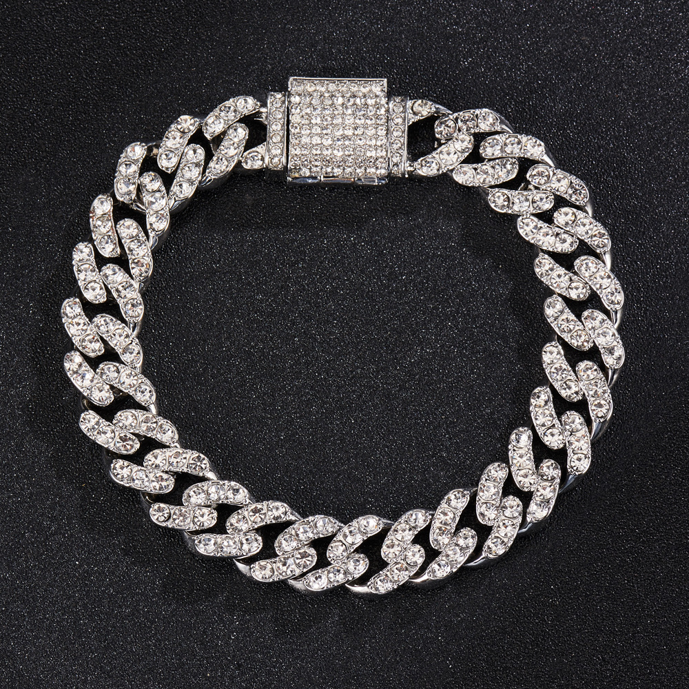 European And American Hip-hop 11mm Single Row Cuban Chain Clavicle Chain display picture 5