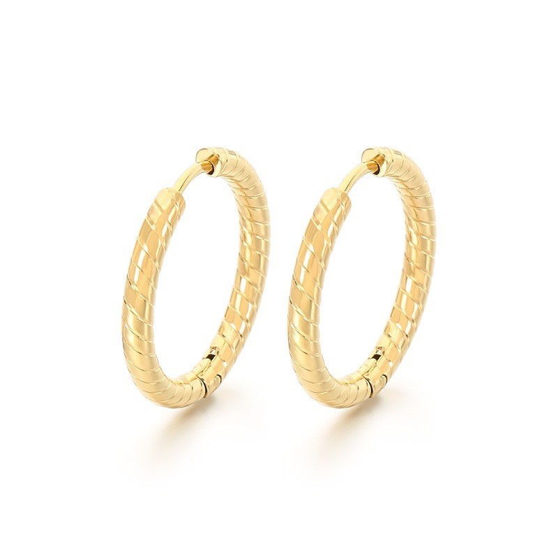 Pendientes de aro geométricos para mujer aros de acero inox_voghion.com