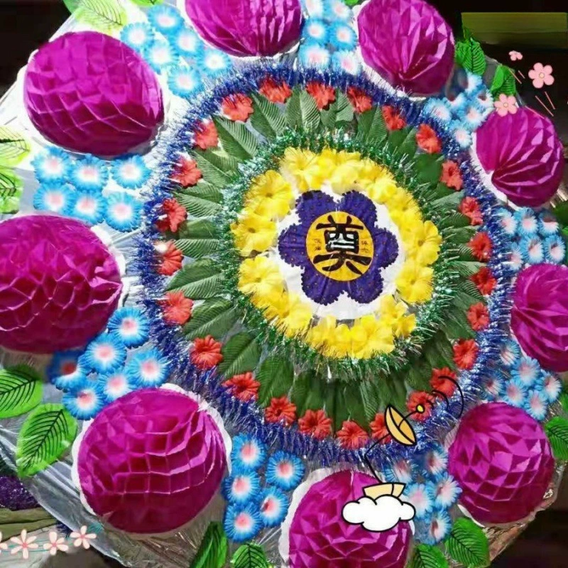 Funeral coffin funeral umbrella-style folding bright-bottom wreath finished product batch of ten or more