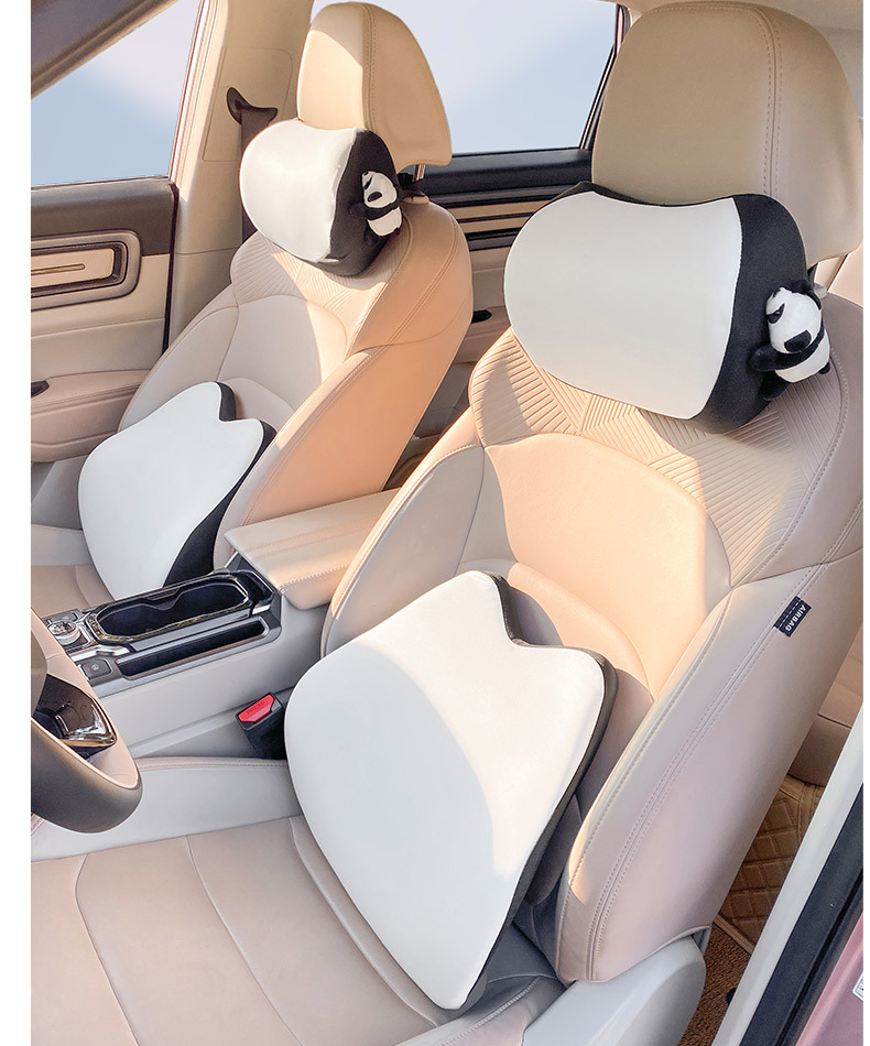 Car headrest neck pillow Four Seasons Universal driving pillow car pillow a pair of car waist support memory foam cute