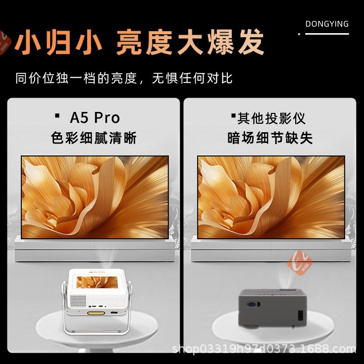 Pantalla dual y fuente de fábrica de pantalla dual 2025 nuevo proyector A5PRO proyector táctil de ultra alta definición para el hogar
