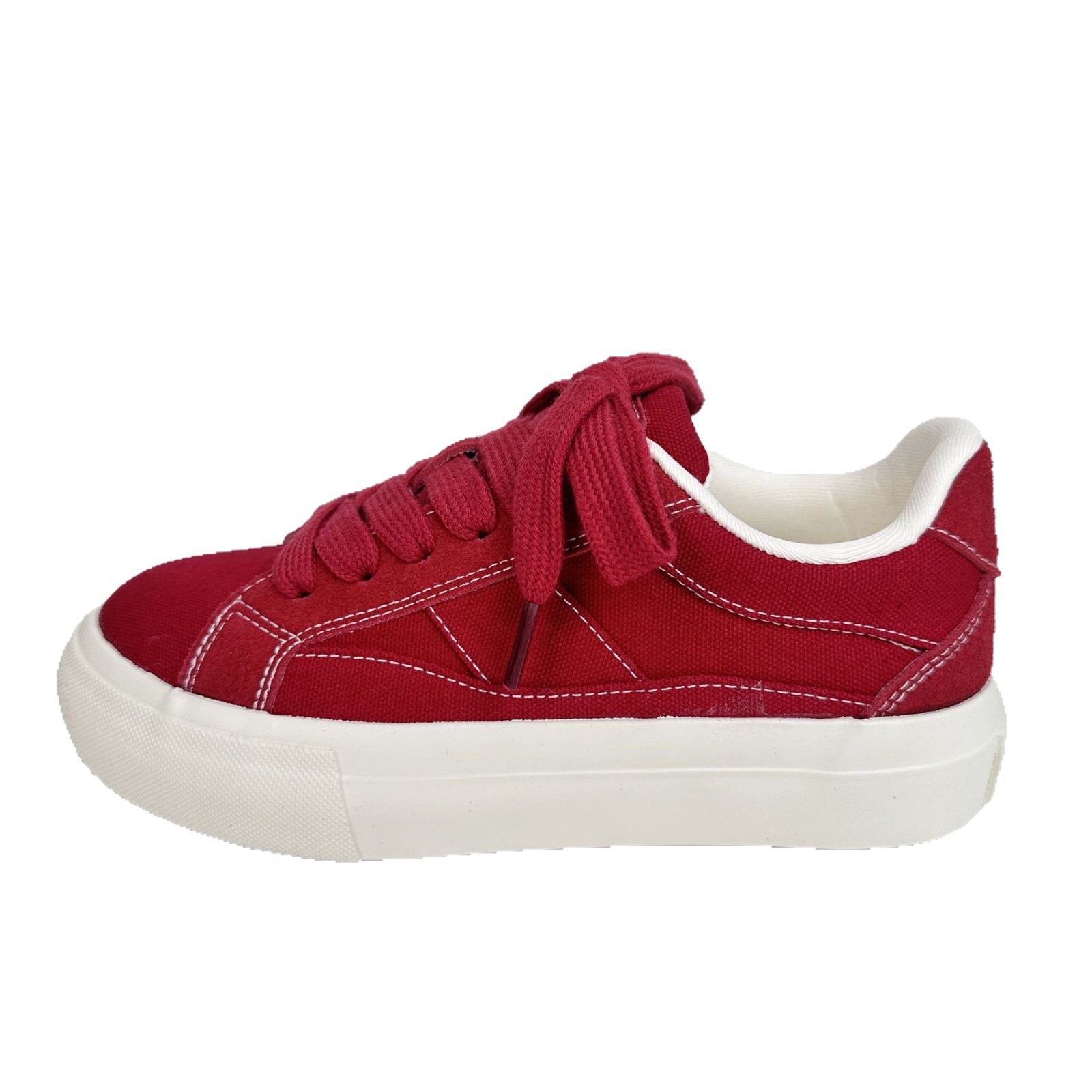 Zapatos casuales de suela gruesa de onda lejana zapatos de verano para mujer nuevos zapatos de lona de nicho zapatos deportivos zapatos blancos de todo fósforo para mujer
