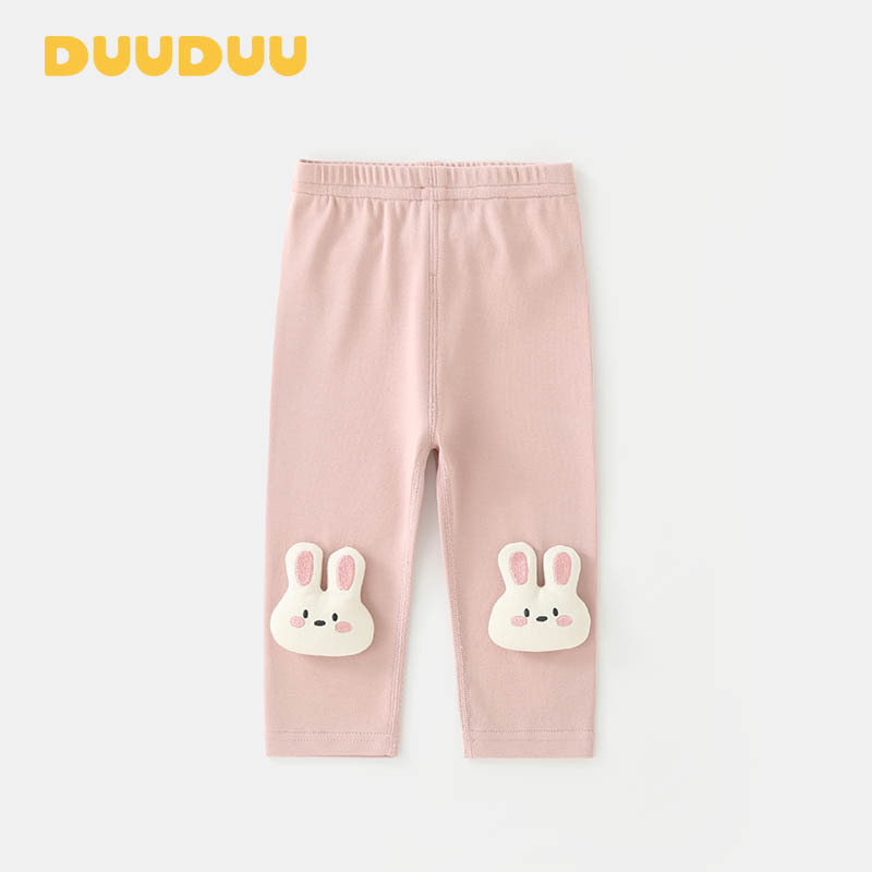 DUUDUU 3D Embroidered Inner Layer Spring Style Baby Toddler Long-Term Outing Cute Korean Style Class A Girls' Leggings
