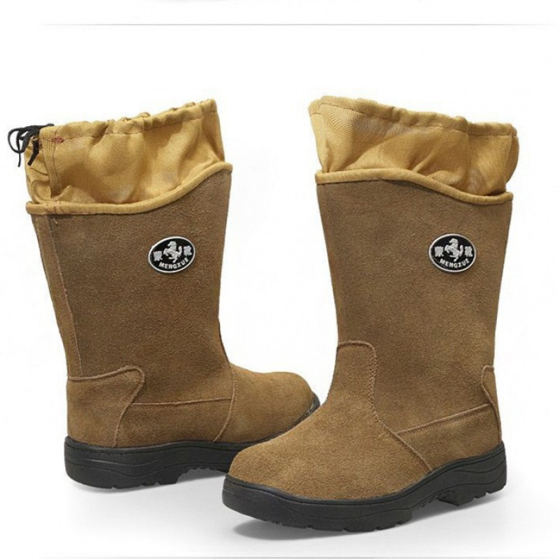 브라운 더스트 커버 하이탑 울 부츠