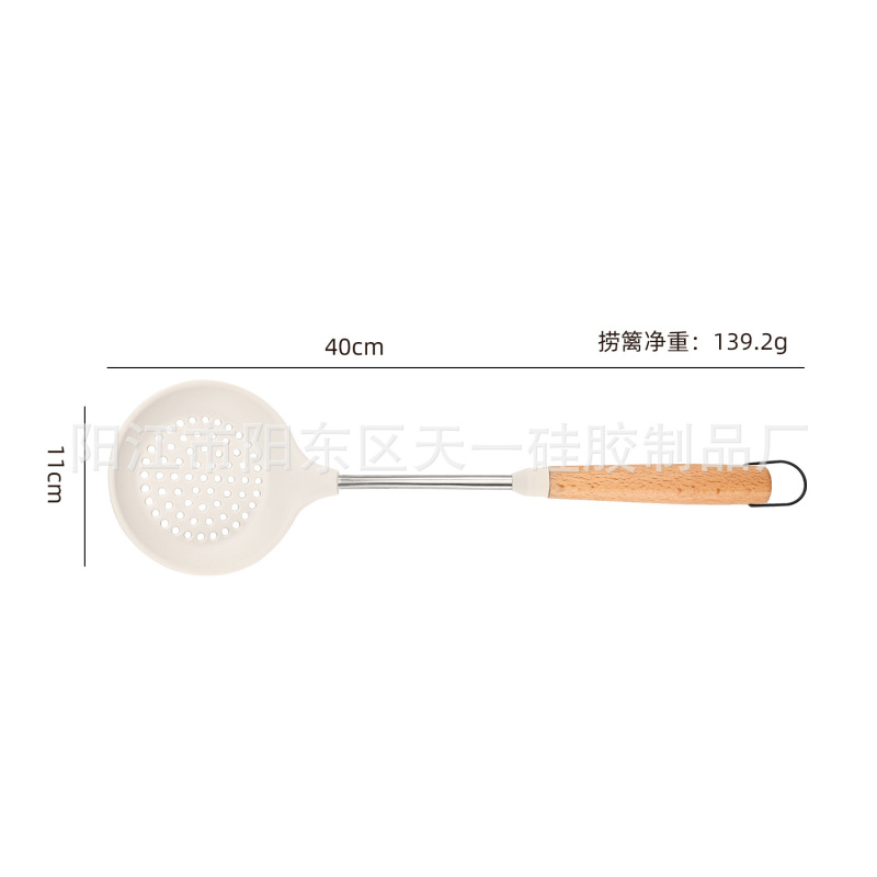 木の柄のシリカゲルシャベルは鍋の専用の鍋のシャベルのスプーンにくっつかないで、高温のシリカゲルシャベルの炒め物のシャベルは家庭用の台所用品を調理します。|undefined