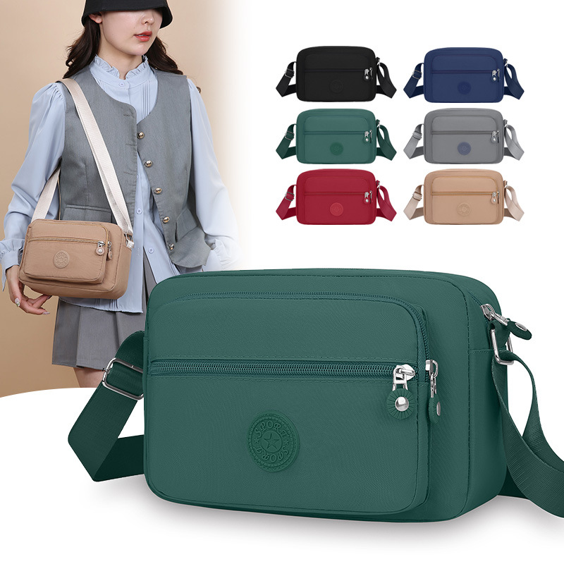 Women's Bag New Style Shoulder Crossbody Bag Cross-Border Dropshipping Large Capacity Casual Bag Manufacturer Nylon Cloth Multi-Layer Women's Bag