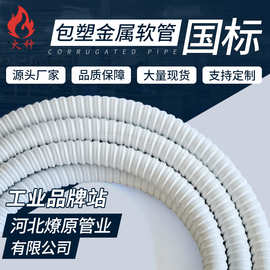 白色蛇皮管包塑金属软管13-100软管红色/白色波纹管电线管保护管