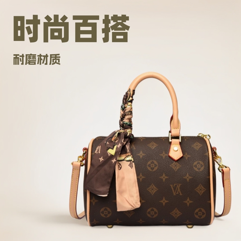 2025 New Fashion High-End Women's Bag European and American Retro Boston Style Versatile Shoulder Crossbody Bag