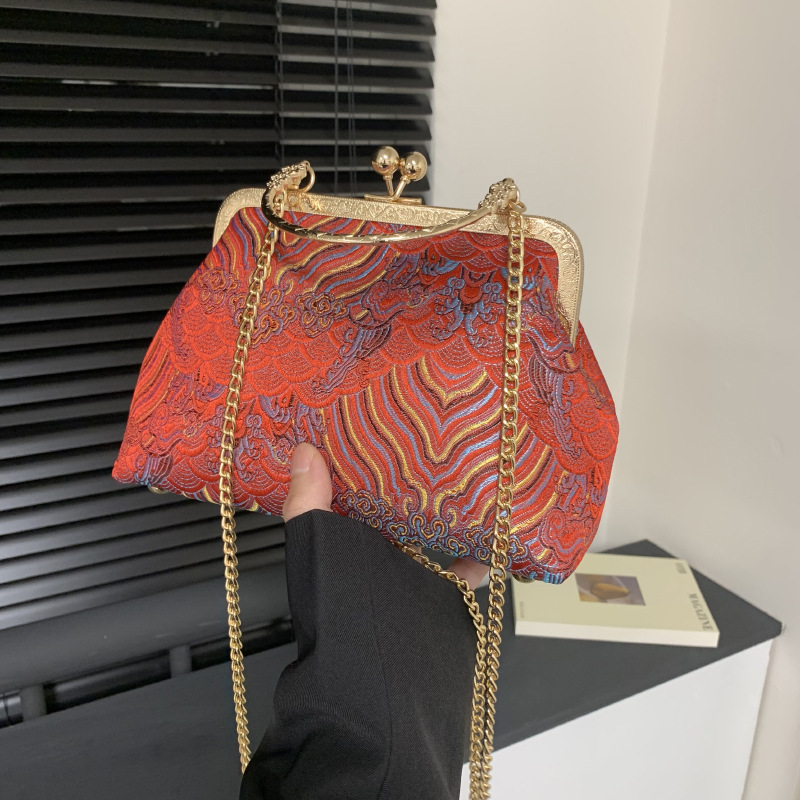 新款成品中国风刺绣古风汉服旗袍小包百搭斜挎单肩手提绣花口金包|undefined