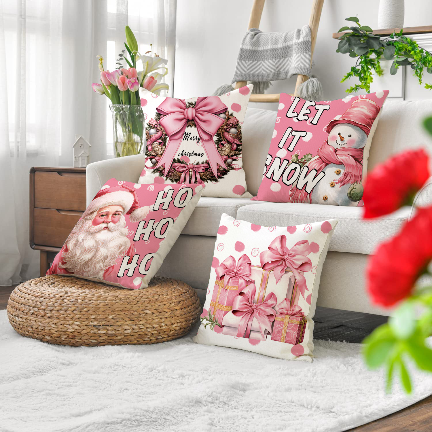 18" Christmas Pillow Cover Printed Cushion Cover Home Decor