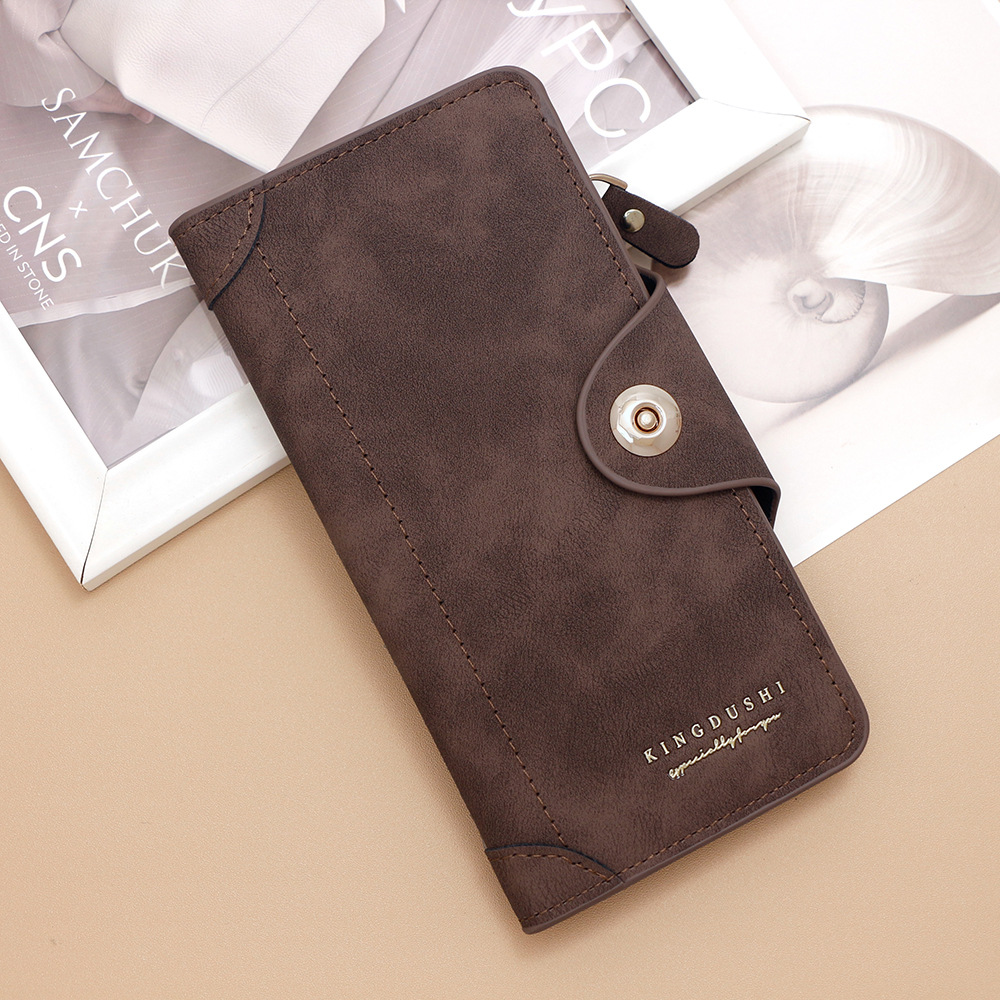 Nuevo tipo de cartera larga para hombres simple multifuncional estilo europeo y americano cartera de hebilla magnética para hombres bolso de mano multi-tarjeta