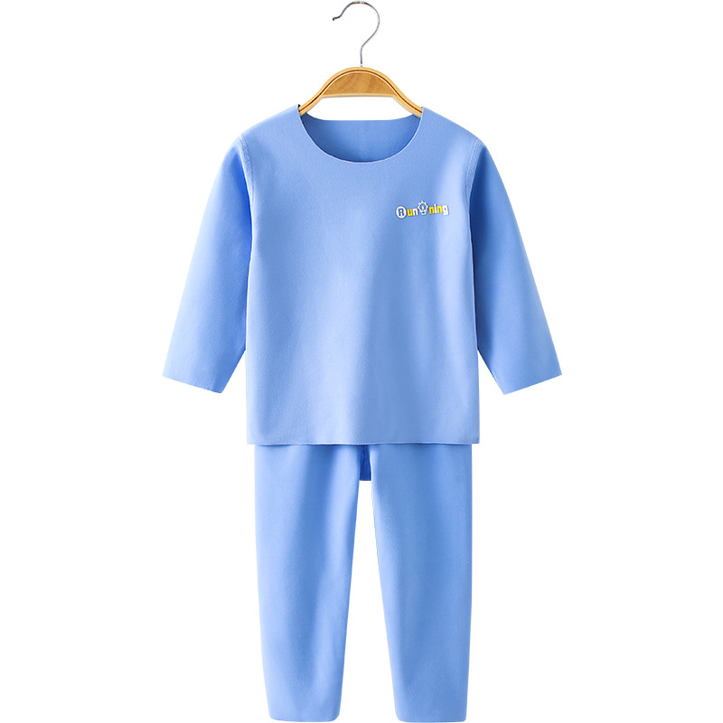 De Rong Boys and Girls Autumn Clothes and Autumn Pants Baby Traceless Autumn and Winter Home Clothing Children's Pajamas Warm Underwear Set