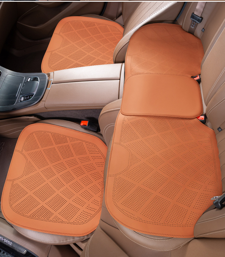 2025 new ultra-thin car seat cushion for all seasons universal nappa leather ventilated and breathable seat cushion advanced sense half cushion