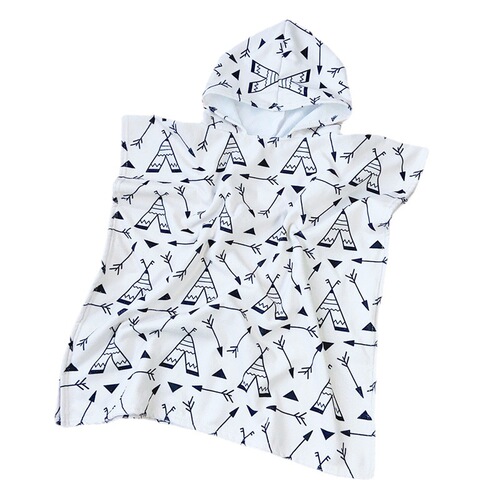 2024 new cross-border microfiber children's cloak bath towel hooded cloak quick-drying water-absorbent swimming towel beach bathrobe