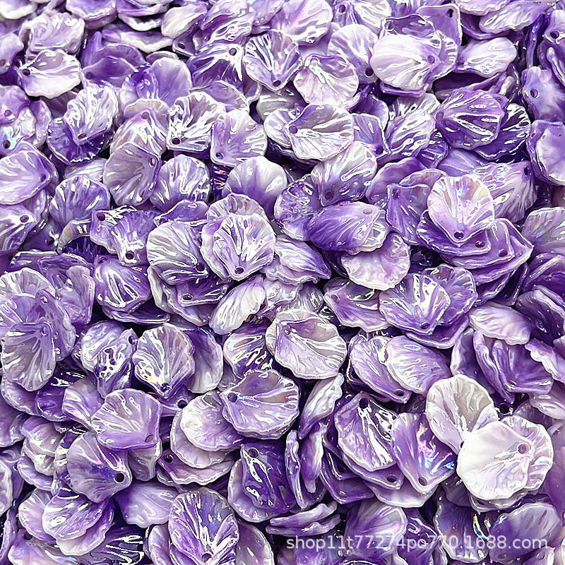 Hojas de col acrílico agujero colorido conchas chapadas camellia petal material de perlas dispersas accesorios de joyería DIY