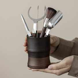 胡桃木电木茶道六君子木质茶道配件茶夹茶勺养壶笔茶道六君子配件