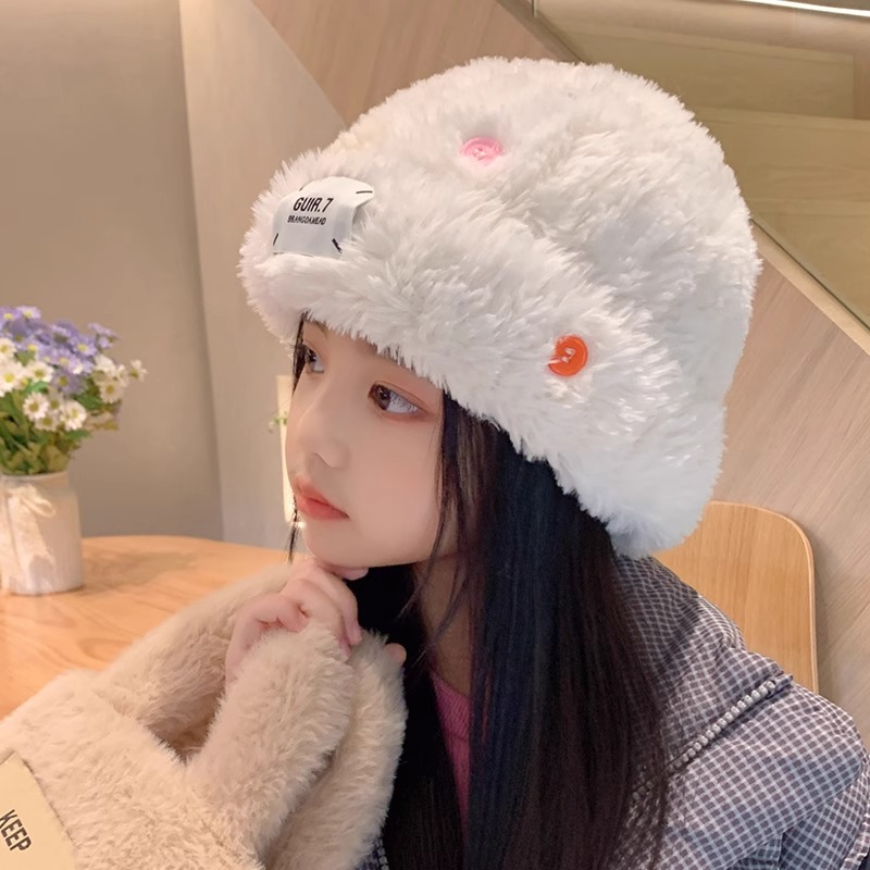 Cartoon warm windproof woolen children's demi-season knitted hat for…