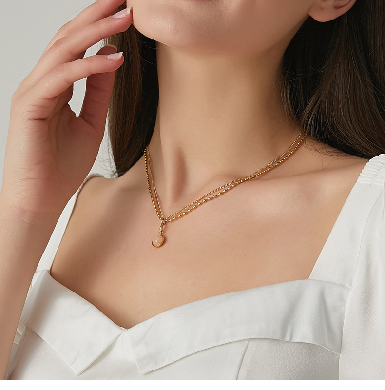Necklace Classification Fashion Geometric Titanium Steel Gold Plated Necklace 1 Piece