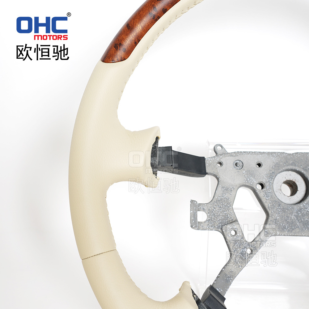 Suitable for Nissan 13-20 Patrol Y61 Car Steering Wheel Modified Peach Wood Lychee Leather Suv Steering Wheel