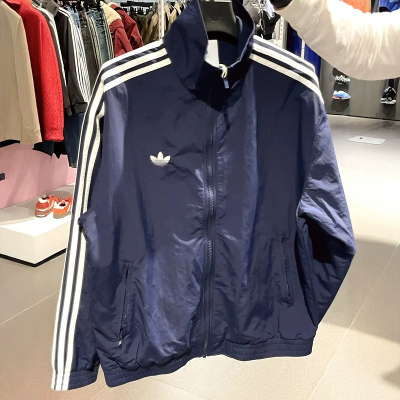 Cross-border high-end clover-patterned cardigan sweatshirt, unisex jacket, spring/autumn collection, three-stripe design, fashionable and versatile outerwear