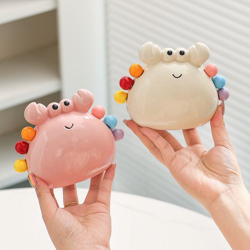 カニフルーツフォークデザートかわいいステンレス鋼の小さなフォークセラミック保存瓶セットフルーツインサート子供の安全なフルーツピック|undefined