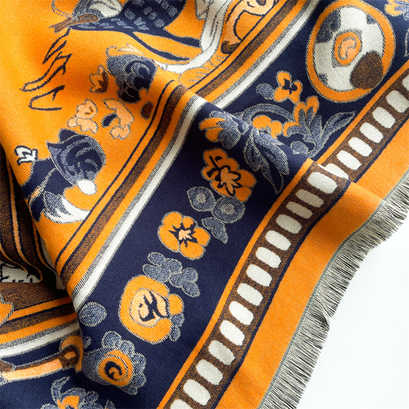 Neuer doppelseitiger Kaschmir-Schal mit Pferden, großer quadratischer Schal, vielseitiger, hochwertiger, warmer Geschenkschal für Ältere_voghion.com