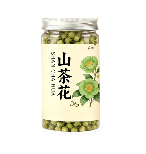 Dried Camellia Flower Tea Shan Cha Hua 50g Jar Natural Sun Dried Herbal Floral Tea for Home Brewing in use