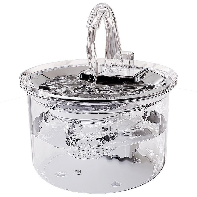 Fábrica de bebidas de agua para gatos transparente filtración de circulación automática de agua potable, artefacto de agua potable para mascotas, nuevo tipo transfronterizo
