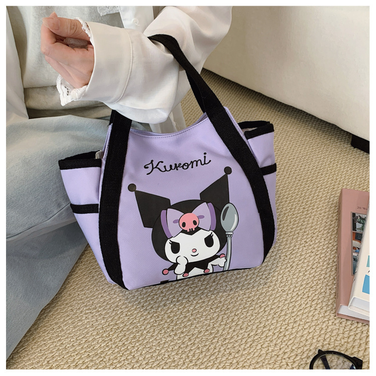 本物のサンリオ漫画かわいいランチバッグ学生オフィスワーカー大容量通勤トートバッグ化粧ポーチ女性のための|undefined