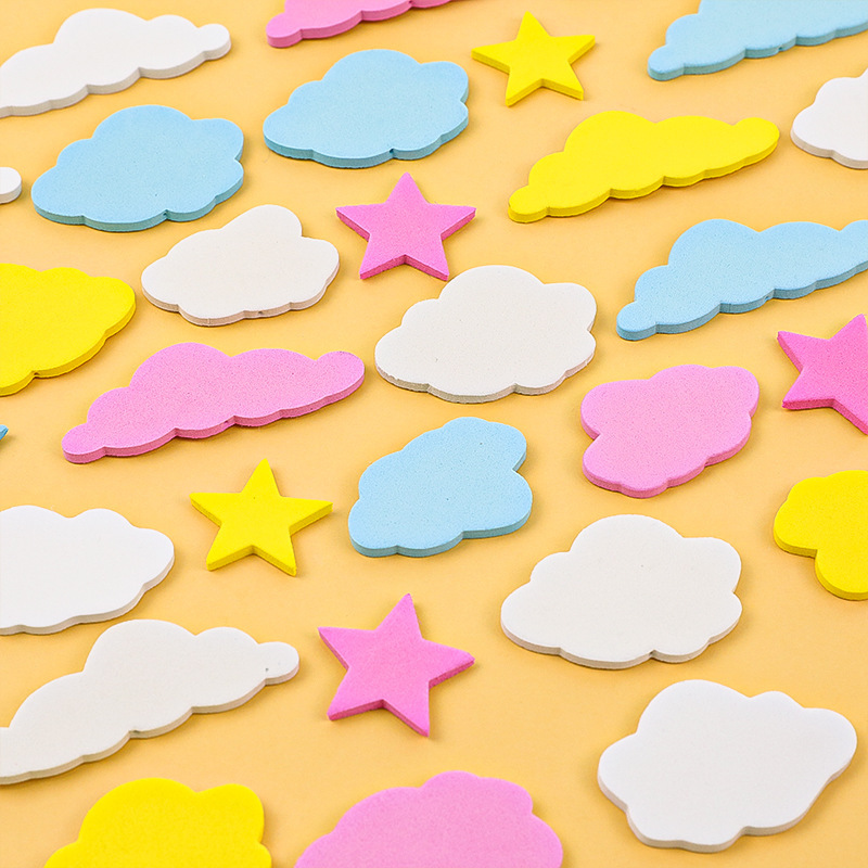 EVA cloud cake decoration card insertion three-dimensional white cloud star Moon five-pointed star dessert table party birthday plug-in