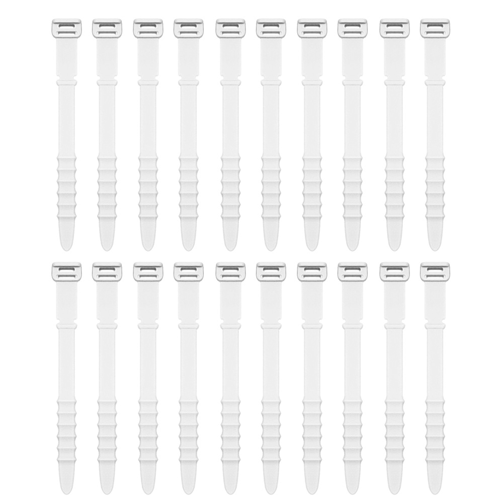 20 piezas de cable de silicona organizador Winder auriculares cable de datos Cable de almacenamiento arnés traje [Cinco colores Fishbone]