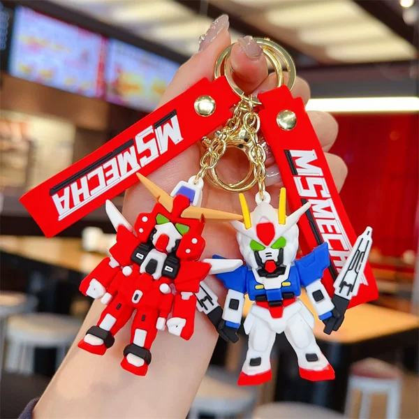 Creative cartoon animation robot Gundam doll keychain car pendant pendant small gift gift wholesale