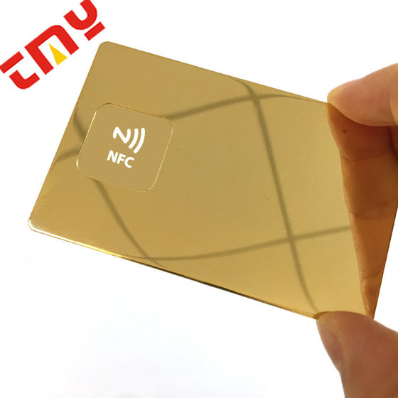 Mirror NFC induction chip card stainless steel brushed NFC card hollow NFC gold card rose gold NFC card RFID