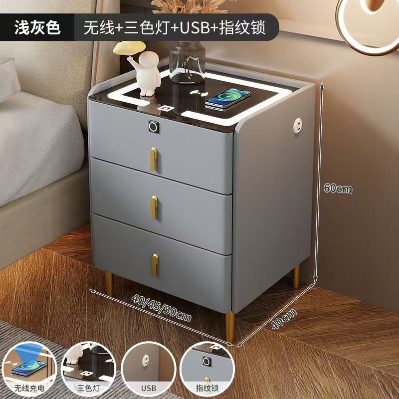 Y66#라이트 그레이 스마트 모델 + 라이트 + USB + 지문 잠금 장치