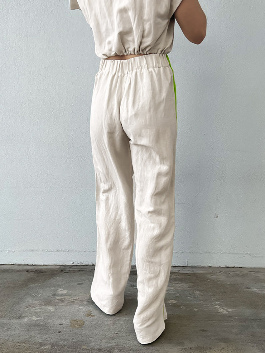 Women's Casual Solid Color Cotton And Linen Pants Sets display picture 6