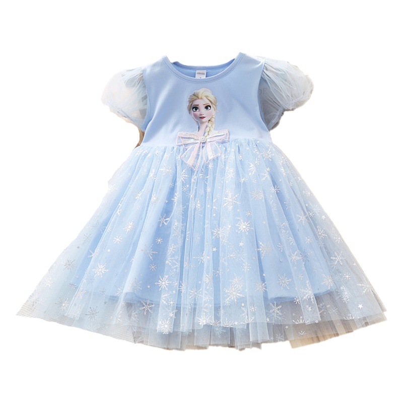 Vestido de Princesa Estilo Coreano Frozen Elsa para Niña - Vestido de Verano al por Mayor de Fábrica