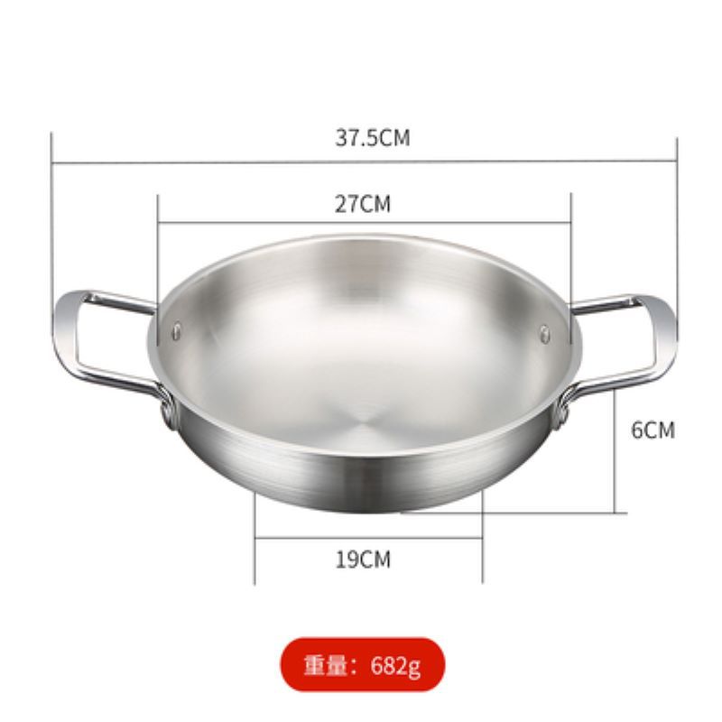 Olla para mariscos estilo coreano, olla para sopa de acero inoxidable, olla dorada para ramen, olla para fideos instantáneos, olla doméstica de cocina con doble asa, mini olla caliente estilo militar.