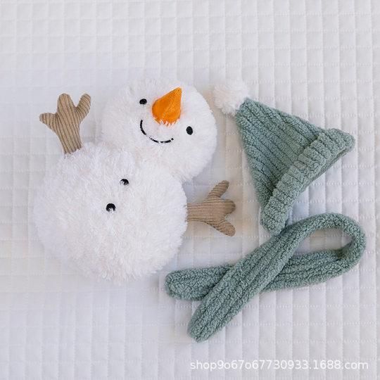 Simulation Snowman Doll Cute Plush Toy Girl's Christmas Birthday Gift Sleeping Doll Accompanying Doll