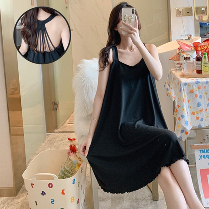 sexy pajamas girl Nightdress Korean Edition ins Easy 2022 summer summer The dress Home Furnishings Conjoined