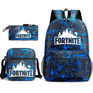 Cross-Border Hot-Selling Cartoon Animation Backpack, Shoulder Bag, Pencil Case, Three-Piece Set for Male and Female Students, Heat Transfer Large-Capacity Backpack