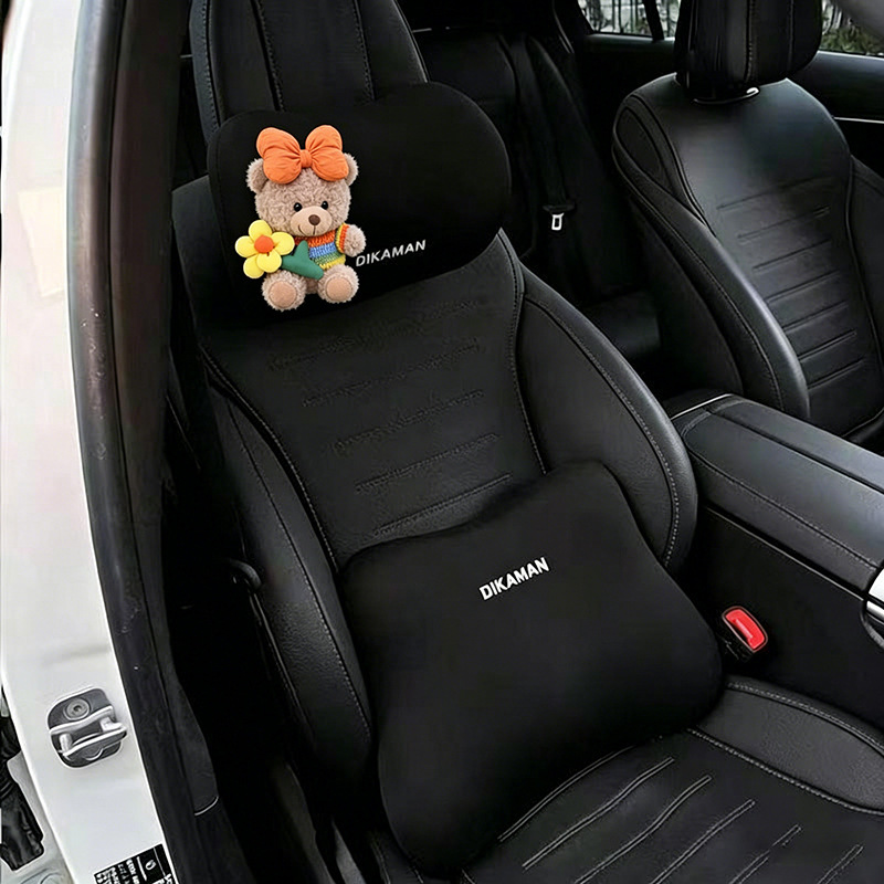 New Car Headrest Neck Pillow, Cute Car Lumbar Support, In-Car Backrest Cushion, Waist Pillow, Backrest Pillow for Girls