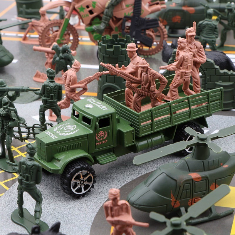 Солдат, игрушка, боевой автомобиль, минифигуры, самолёт, танк