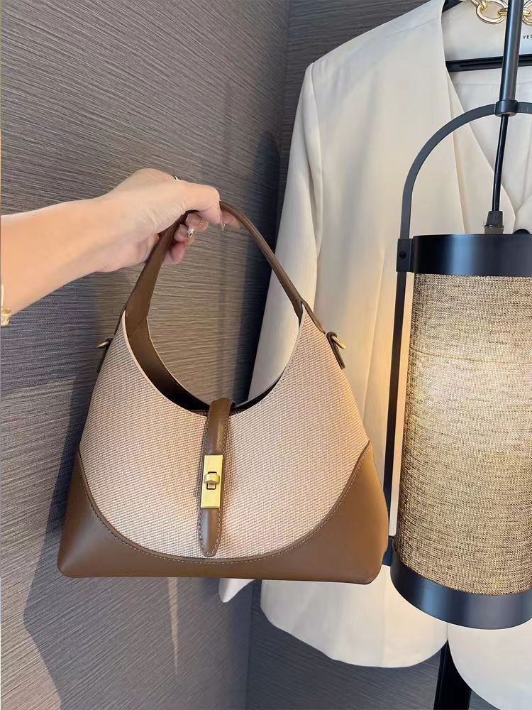 701g Weight Synthetic Leather Lining Material Zipper, Lock clasp Closure Type Single Shoulder Strap Strap Type Shoulder Bag Bags Type Casual, Daily, Shopping Occasion Pu Leather Material Splicing, Solid Color Pattern All Seasons Season Women's Gender Classic Style Style Dumpling Shape Shape Women's Pu Leather Splicing Solid Color Classic Style Dumpling Shape Zipper Lock Clasp Shoulder Bag 4