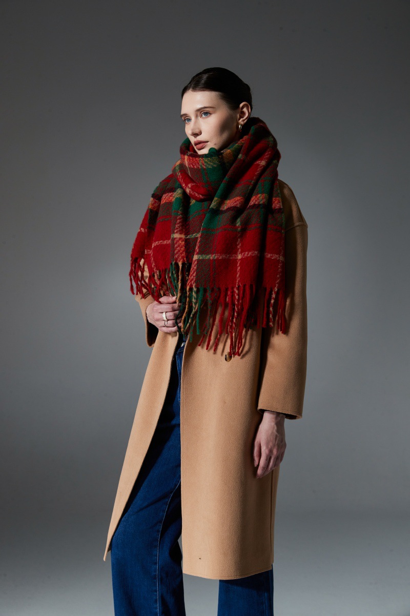 Christmas Plaid Tassel Scarf For Men And Women, Festive Style_voghion.com