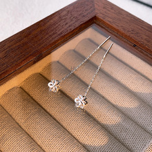 S999纯银花朵耳线女小众轻奢高级感耳线2024年新款爆款耳环耳饰