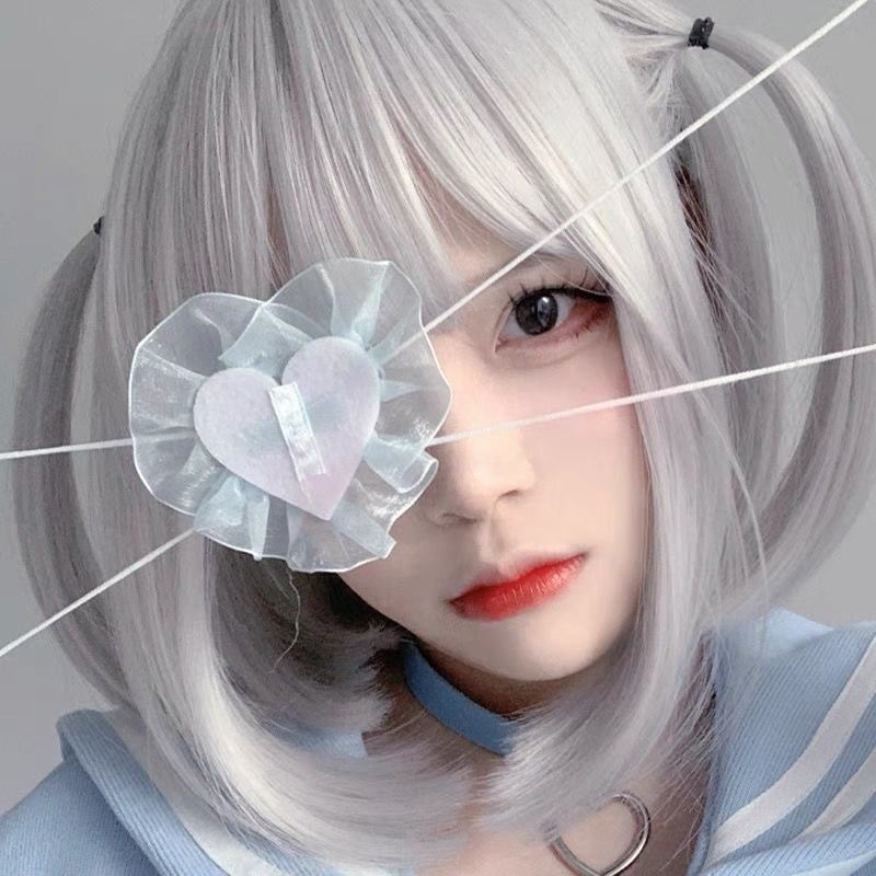 lolita手作暗黑哥特風蘿莉眼罩 黑白紅十字jk漫展cos洛麗塔小物