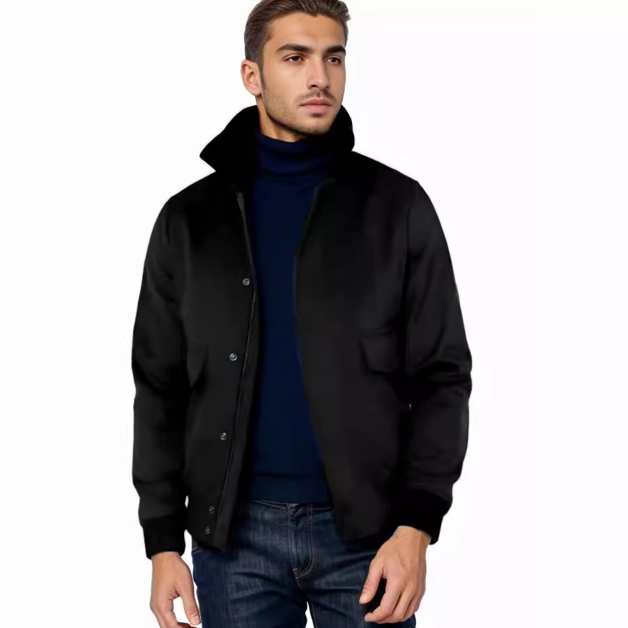 Νέα ανδρική ζακέτα με βελούδινο γιακά και μάλλινο παλτό για την άνοιξη και το φθινόπωρο του 2024, casual_voghion.com