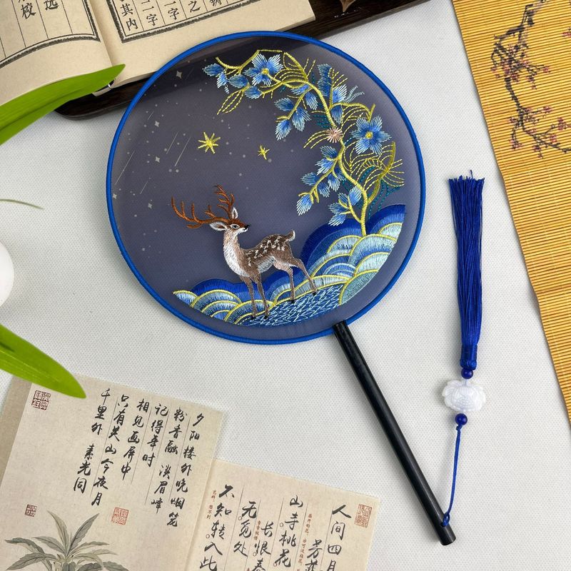 古风扇子2025新款团扇双面刺绣团扇苏州扇子古典舞蹈扇子蝴蝶扇子|undefined