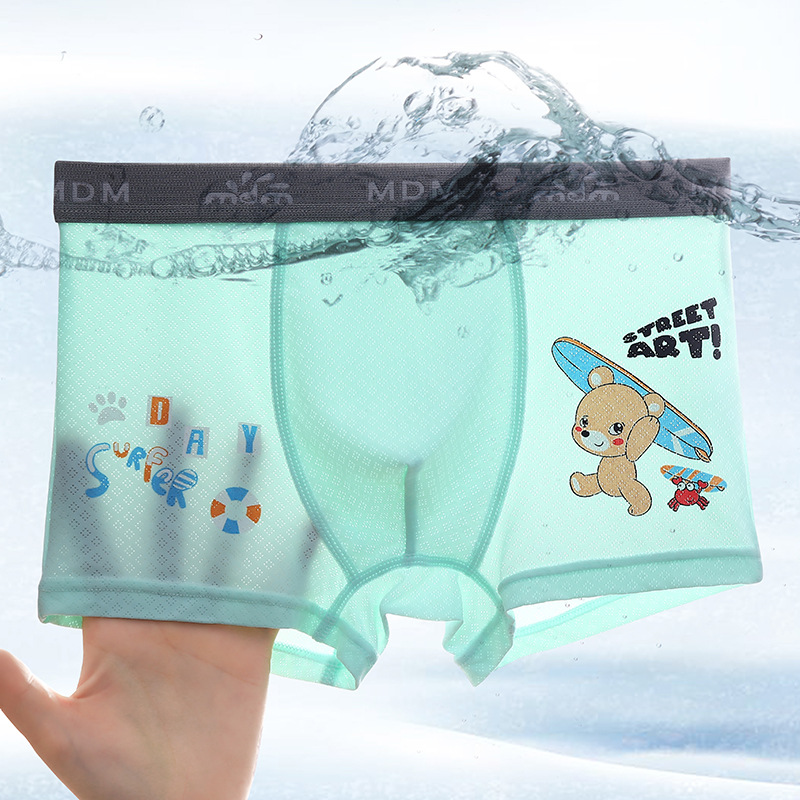Children's Underwear Boys' Ice Silk Boxers Baby Small Large Boys' Summer Breathable Thin Boys' Boxer Shorts